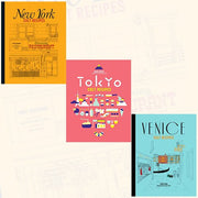 Set of three Cult Recipes paperback books by Murdoch Books featuring New York, Tokyo, and Venice culinary guides.