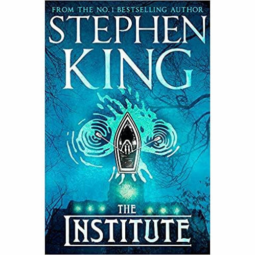 Hardcover of "The Institute" by Stephen King, fiction novel published by Hodder & Stoughton, featuring a dark cover with a mysterious design.