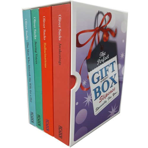 Oliver Sacks book collection featuring "The Man Who Mistook His Wife for a Hat" and hallucinations, paperback edition by Picador.