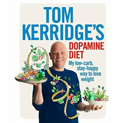 Set of three books on healthy longevity and slow cooker soup diets by Tom Kerridge, featuring colorful book covers and titles.