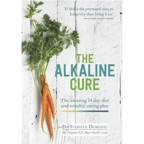 Set of two hardcover books from The Book Bundle, The Alkaline Cookbook and The Alkaline Cure, focused on health and nutrition.