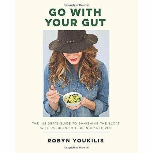 Set of two paperback books from the Lean In 15 Collection by Robyn Youkilis, featuring non-fiction titles on gut health and wellness.