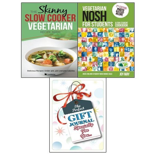 Vegetarian Nosh for Students and The Skinny Slow Cooker Vegetarian Recipe Book With The Special Gift Journal 2 Books Bundle Collection - The Book Bundle