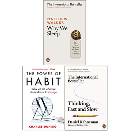 Why We Sleep, The Power of Habit, Thinking Fast and Slow 3 Books Collection Set - The Book Bundle