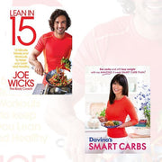 Paperback book set of "Lean in 15" and "Davina's Smart Carbs" by Joe Wicks, featuring two non-fiction health and fitness books.