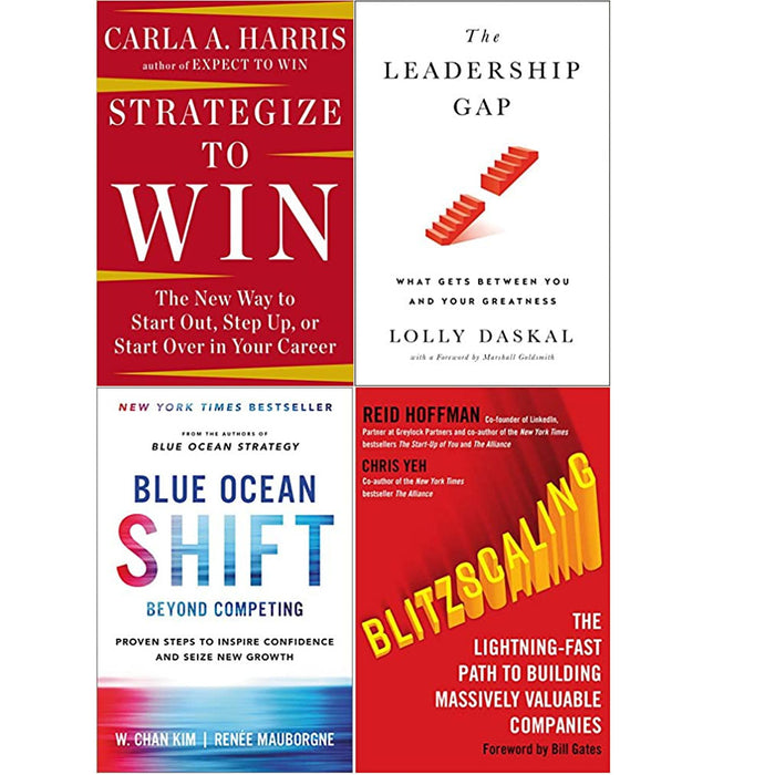 Strategize to Win,Leadership Gap,Blue Ocean Shift,Blitzscaling 4 Books Collection Set - The Book Bundle