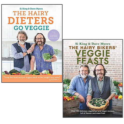 The Hairy Bikers Collection 2 Books Set( Go Veggie,Veggie Feasts: Over 100) NEW - The Book Bundle
