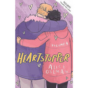 Set of four Heartstopper graphic novels by Alice Oseman, hardcover collection with colorful cover art illustrations.