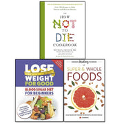 Set of three paperback books by Dr. Michael Greger on healthy eating, weight loss, and hidden healing powers, published by Macmillan.