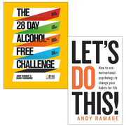 Bluebird paperback book set titled "The 28 Day Alcohol-Free Challenge" by Andy Ramage, featuring two motivational non-fiction books.