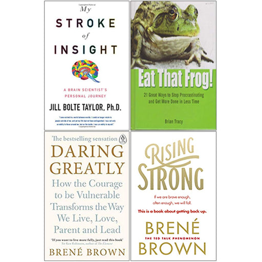 My Stroke of Insight [Hardcover], Eat That Frog! [Hardcover], Daring Greatly, Rising Strong 4 Books Collection Set - The Book Bundle