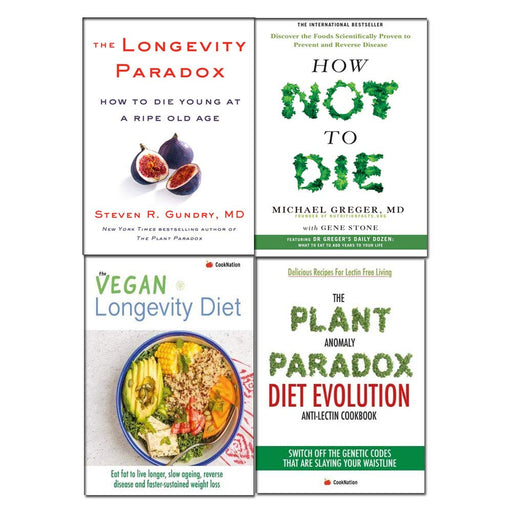 The Longevity, How Not To Die, The Plant , The Vegan 4 Books Collection Set - The Book Bundle