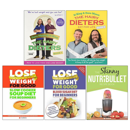 The Hairy Dieters, The Hairy Dieters Eat for Life, Slow Cooker Soup Diet For Beginners, Blood Sugar Diet For Beginners, The Skinny NUTRiBULLET Recipe Book 5 Books Collection Set - The Book Bundle
