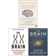 Set of three non-fiction paperback books by Norman Doidge: The Brain That Changes Itself, The XX Brain, and The Brain: The Story of You.