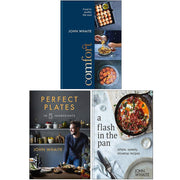 Comfort & A Flash in the Pan 3 Books collection set by John Whaite, hardcover non-fiction books with colorful covers.