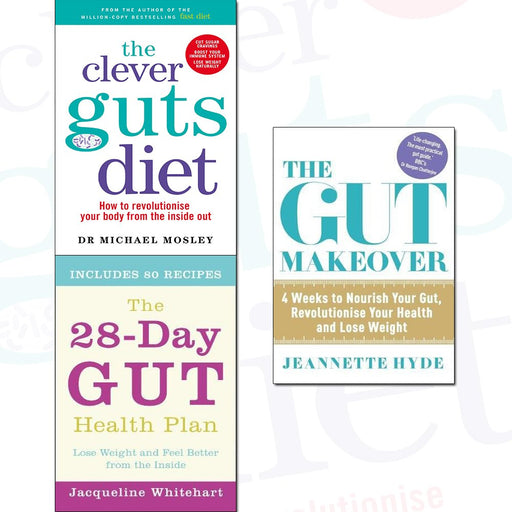 Clever Guts Diet, 28-Day Gut Health Plan and The Gut Makeover 3 Books Collection Set - The Book Bundle