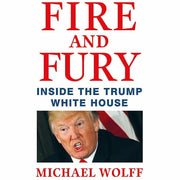 Collection of three paperback non-fiction books on Trump’s White House by authors Bob Woodward, Michael Wolff, and Michael Lewis.