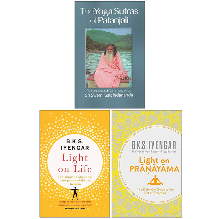 Yoga Sutras of Patanjali, Light on Life, Light on Pranayama 3 Books Collection Set - The Book Bundle