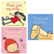 That's Not My Touchy-Feely 3 Books Collection set by Fiona Watt, Usborne Publishing, featuring colorful tactile board books for ages 0-2.
