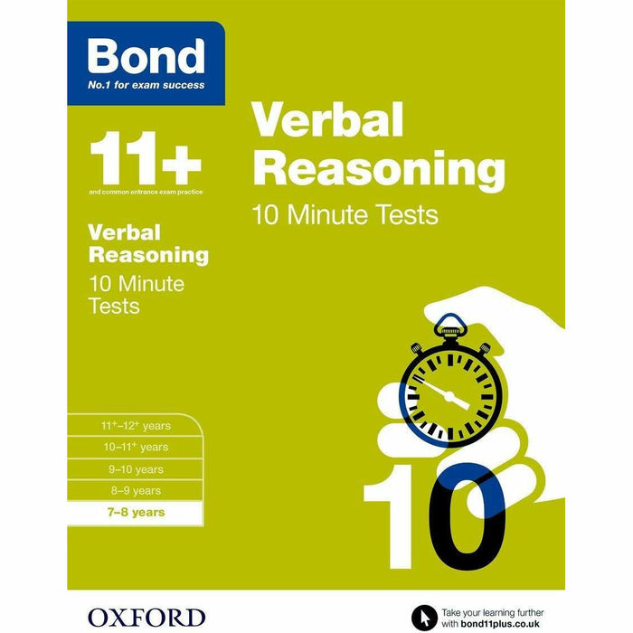 Bond 11+: 10 Minute Tests ,7-8 years Bundle: English, Maths, Non-verbal Reasoning, Verbal Reasoning - The Book Bundle