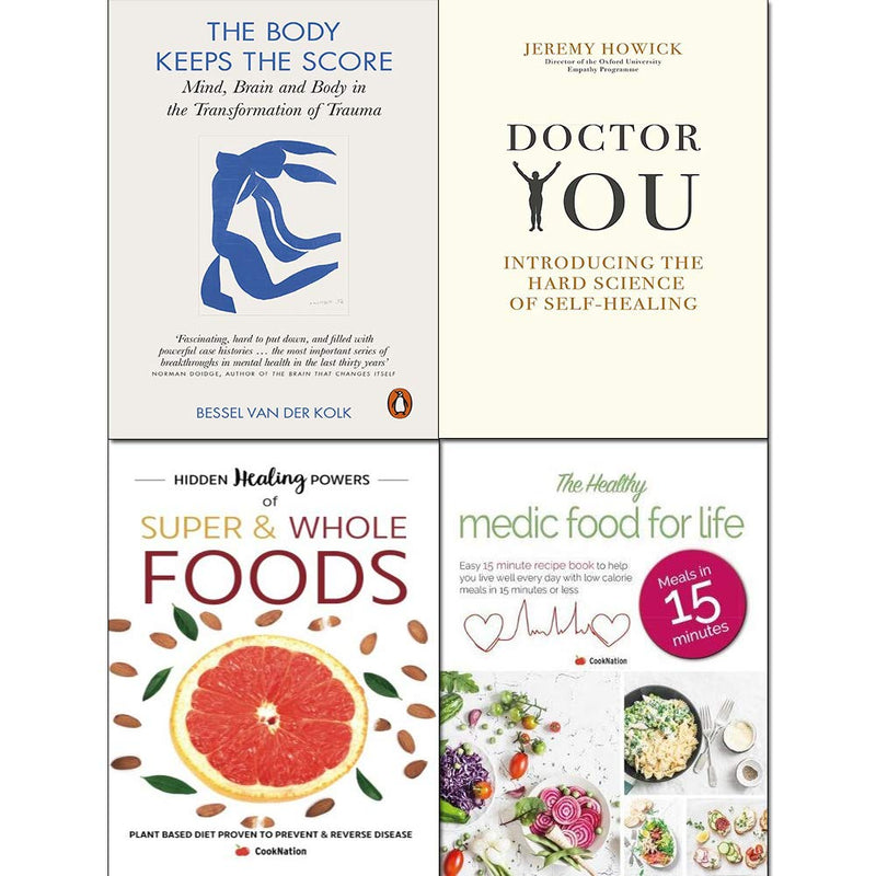 Hardcover collection of four non-fiction books including The Body Keeps the Score by Bessel van der Kolk, published by Penguin/Iota Publishing.