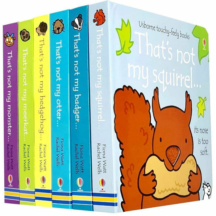 Usborne Touchy-feely Series 2 Collection 6 Books Set (Squirrel, Badger, Otter, Hedgehog, Meerkat, Monster) - The Book Bundle