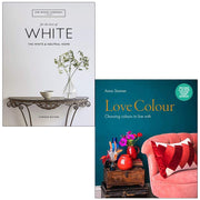 Two hardcover books from the For the Love of White & Love Colour collection by The White Company, featuring elegant design and typography.