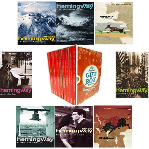 Vintage Classics 8-book collection set by Ernest Hemingway featuring paperback editions of his classic fiction works.