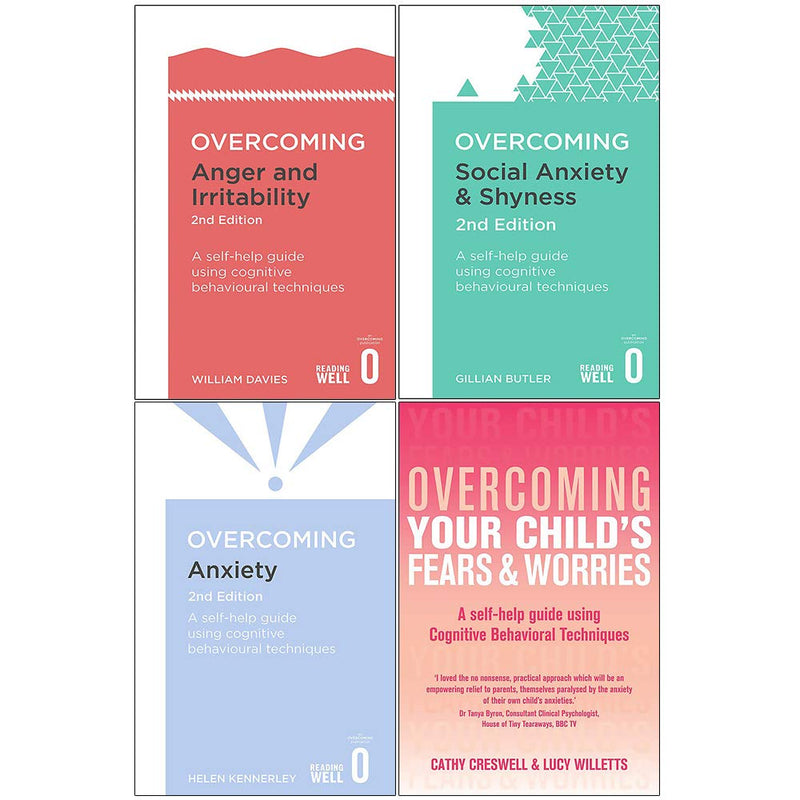 Overcoming 4 Books Collection Set (Anger and Irritability, Social Anxiety & Shyness, Anxiety, Your Child's Fears & Worries - The Book Bundle