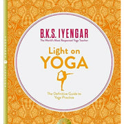 Collection of three yoga books by B. K. S. Iyengar, including The Tree of Yoga, Light on Yoga, and Light on Pranayama with book covers.