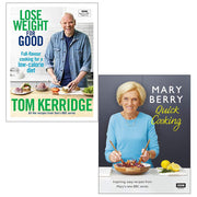 Mary Berry's Quick Cooking collection set with two hardcover cookbooks by Mary Berry and Tom Kerridge, featuring quick and easy recipes.