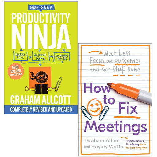 Graham Allcott Productivity Ninja 2 Books Collection Set (How to be a Productivity Ninja, How to Fix Meetings) - The Book Bundle