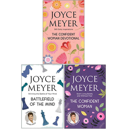 Joyce Meyer 3 Books Collection Set (The Confident Woman Devotional, Battlefield of the Mind, The Confident Woman) - The Book Bundle