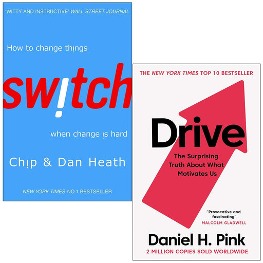 Switch How By Chip Heath, Dan Heath & Drive The Surprising By Daniel H. Pink 2 Books Collection Set - The Book Bundle