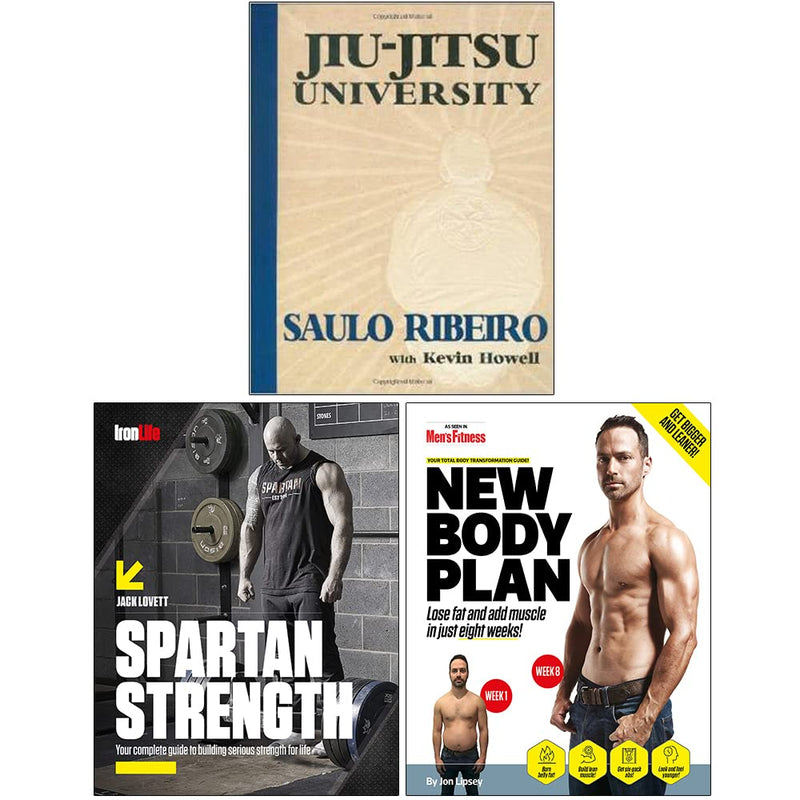 Jiu-jitsu University, Spartan Strength, New Body Plan 3 Books Collection Set - The Book Bundle
