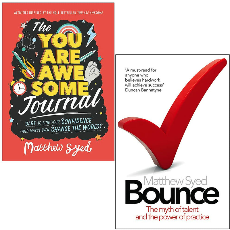 The You Are Awesome Journal & Bounce By Matthew Syed 2 Books Collection Set - The Book Bundle