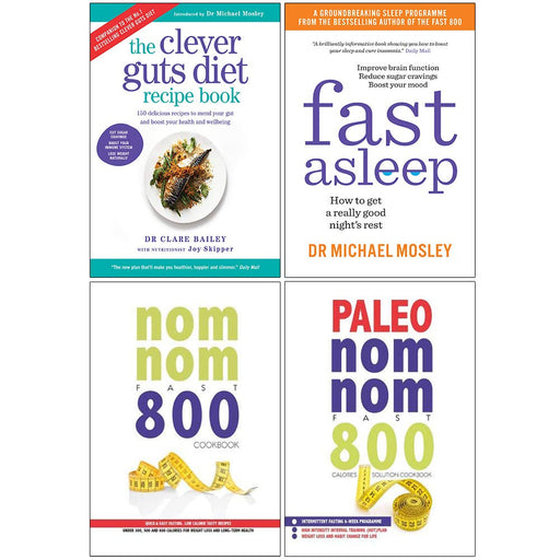 Clever Guts Diet Recipe Book, Fast Asleep, Quick & Easy Fasting Nom Nom Fast 800 Cookbook, Paleo Nom Nom Fast 800 Cookbook 4 Books Collection Set - The Book Bundle