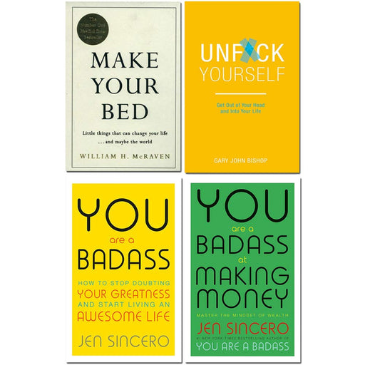 Make your bed [hardcover], unfck yourself, you are a badass, you are a badass at making money 4 books collection set - The Book Bundle