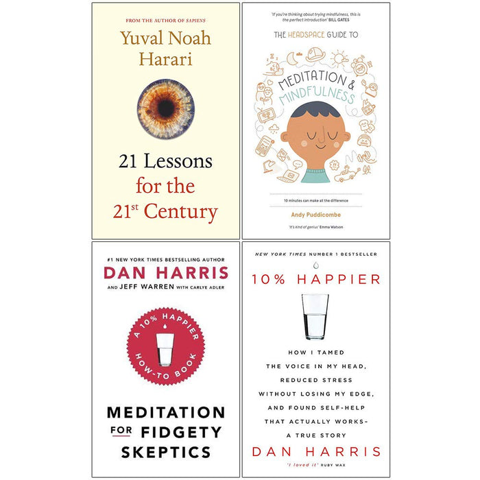 21 Lessons  , Headspace Guide, Meditation , 10% Happier 4 Books Collection Set - The Book Bundle
