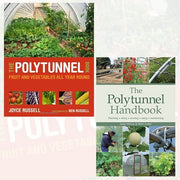 Two paperback books from the Joyce Russell Polytunnel collection set, featuring guides on polytunnel gardening and non-fiction tips.