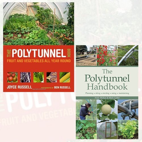 Two paperback books from the Joyce Russell Polytunnel collection set, featuring guides on polytunnel gardening and non-fiction tips.
