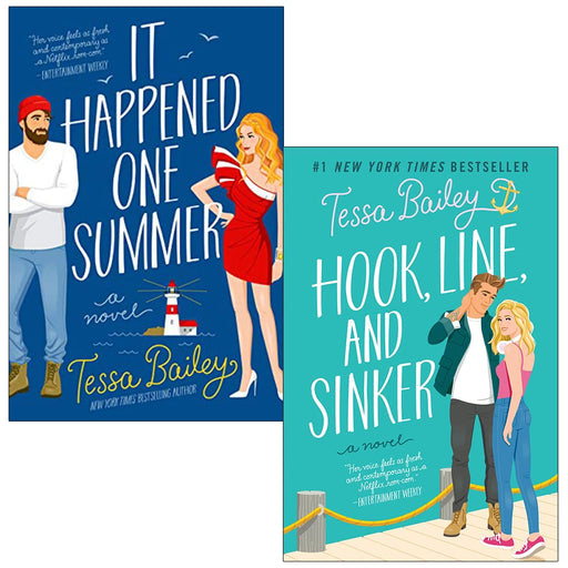 Tessa Bailey Collection 2 Books Set It Happened One Summer, Hook,Line,Sinker - The Book Bundle