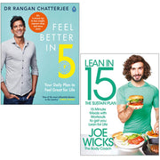 Collection of two paperback books by Dr. Rangan Chatterjee and Joe Wicks, focusing on health and wellness tips, published by Penguin Life/Bluebird
