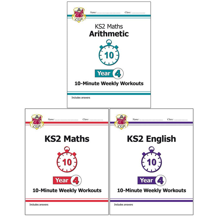 CGP Books Collection 3 Books Set (New KS2 Maths Arithmetic, New KS2 English, New KS2 Maths) - The Book Bundle