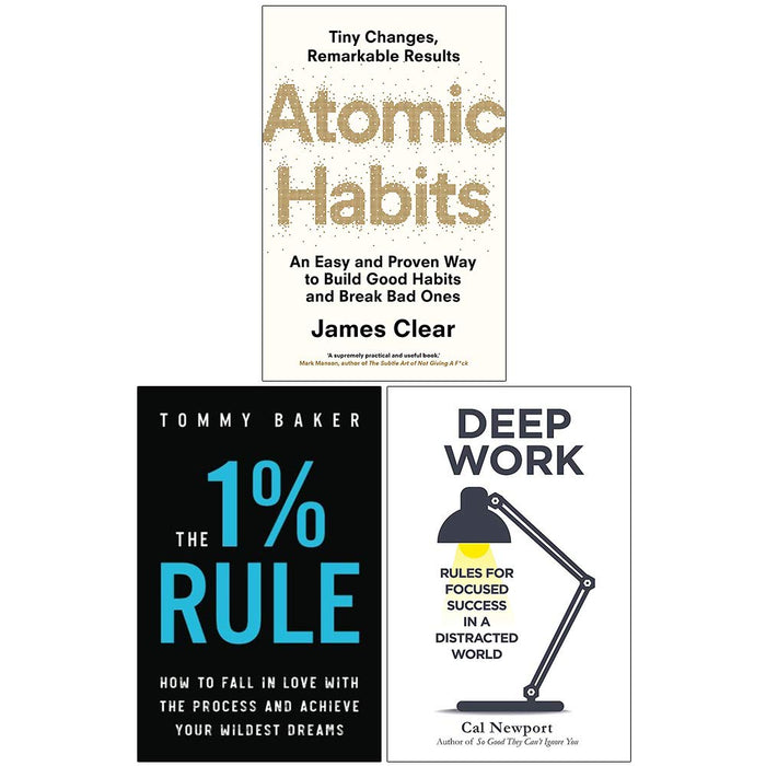 Rule,　Books　1%　Set　The　The　Atomic　Habits,　Work　Book　Deep　Collection　Bundle