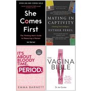 Collection of four non-fiction books including She Comes First, The Vagina Bible, and more by Emma Barnett, Dr. Jennifer Gunter, and Esther Perel.