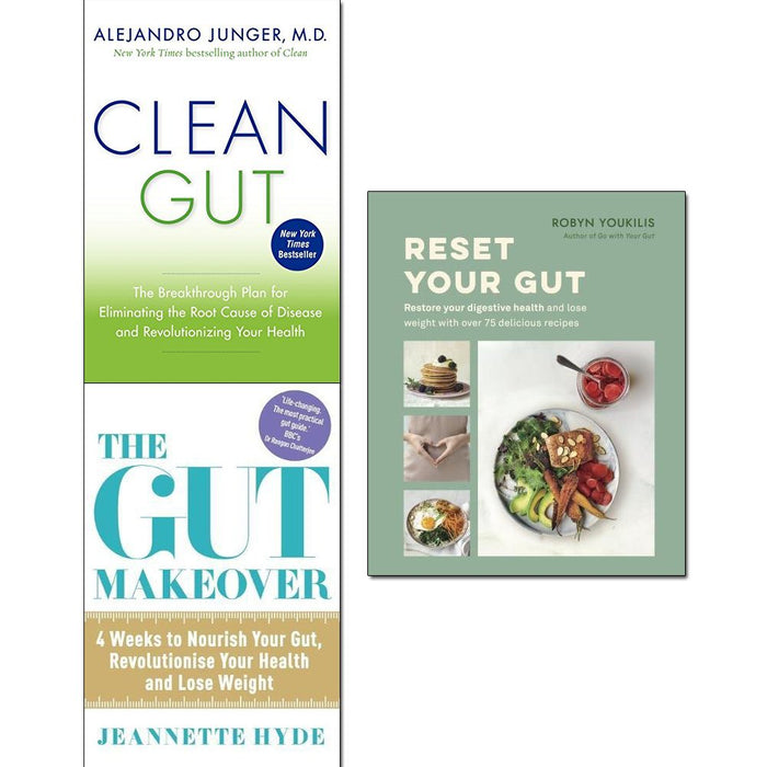 Clean Gut, Reset Your Gut and The Gut Makeover 3 Books Collection Set - The Book Bundle