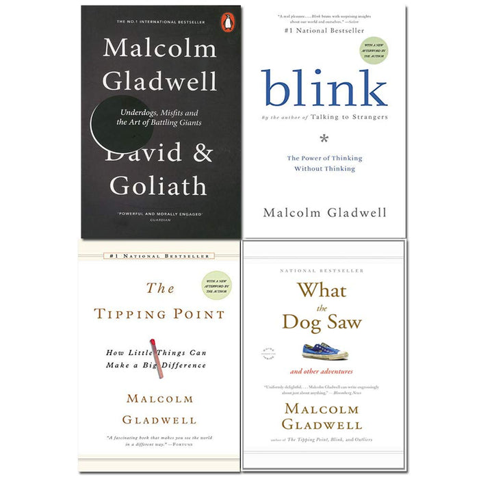 Malcolm Gladwell Collection 4 Books Set (David and Goliath, Blink, The Tipping Point, What the Dog Saw) - The Book Bundle