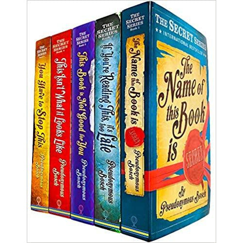 Set of five paperback books from The Secret Series by Pseudonymous Bosch, suitable for ages 9 to 12, published by Usborne.