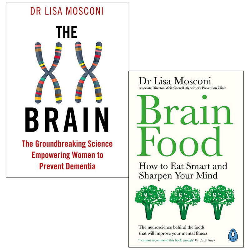 Set of two paperback books on brain health and nutrition from The Book Bundle, featuring The XX Brain and Brain Food by Allen & Unwin